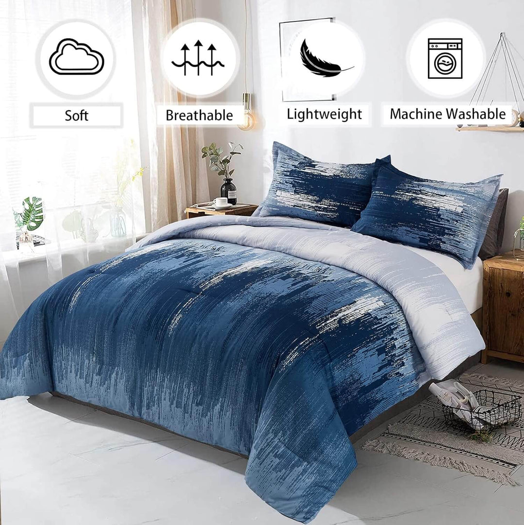 _label_, DSZ Product, feed-cond-new, feed-sl-free shipping, free-shippingOmbre Blue Comforter Set, King Size, Gradient Blue Grey 3 - Piece Boho Bedding - Premium Home & Garden > Bedding > Quilts & Duvets from Styleforhome ! Shop Online Buy Now at S & D's Value Store Family Business Best Customer Service_label_, DSZ Product, feed-cond-new, feed-sl-free shipping, free-shipping