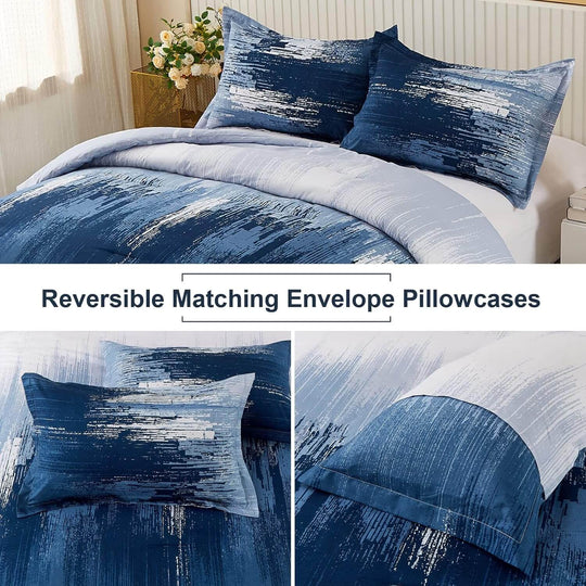 _label_, DSZ Product, feed-cond-new, feed-sl-free shipping, free-shippingOmbre Blue Comforter Set, King Size, Gradient Blue Grey 3 - Piece Boho Bedding - Premium Home & Garden > Bedding > Quilts & Duvets from Styleforhome ! Shop Online Buy Now at S & D's Value Store Family Business Best Customer Service_label_, DSZ Product, feed-cond-new, feed-sl-free shipping, free-shipping