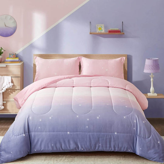 _label_, DSZ Product, feed-cond-new, feed-sl-free shipping, free-shipping, newGirls Comforter Set, Queen Size, Ombre Pink Purple Rainbow 3 - Piece Bedding Collection - Premium Home & Garden > Bedding > Quilts & Duvets from Styleforhome ! Shop Online Buy Now at S & D's Value Store Family Business Best Customer Service_label_, DSZ Product, feed-cond-new, feed-sl-free shipping, free-shipping, new