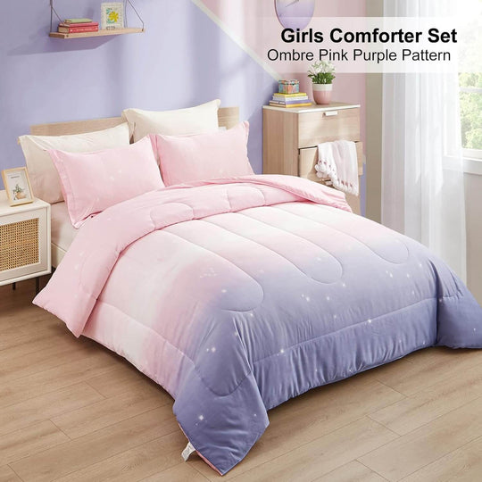 _label_, DSZ Product, feed-cond-new, feed-sl-free shipping, free-shipping, newGirls Comforter Set, Queen Size, Ombre Pink Purple Rainbow 3 - Piece Bedding Collection - Premium Home & Garden > Bedding > Quilts & Duvets from Styleforhome ! Shop Online Buy Now at S & D's Value Store Family Business Best Customer Service_label_, DSZ Product, feed-cond-new, feed-sl-free shipping, free-shipping, new