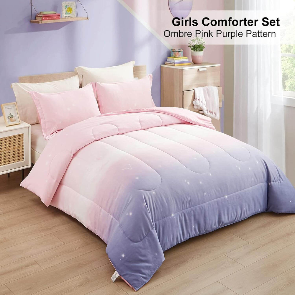 _label_, DSZ Product, feed-cond-new, feed-sl-free shipping, free-shippingGirls Comforter Set, King Size, Ombre Pink Purple Rainbow 3 - Piece Bedding Collection - Premium Home & Garden > Bedding > Quilts & Duvets from Styleforhome ! Shop Online Buy Now at S & D's Value Store Family Business Best Customer Service_label_, DSZ Product, feed-cond-new, feed-sl-free shipping, free-shipping