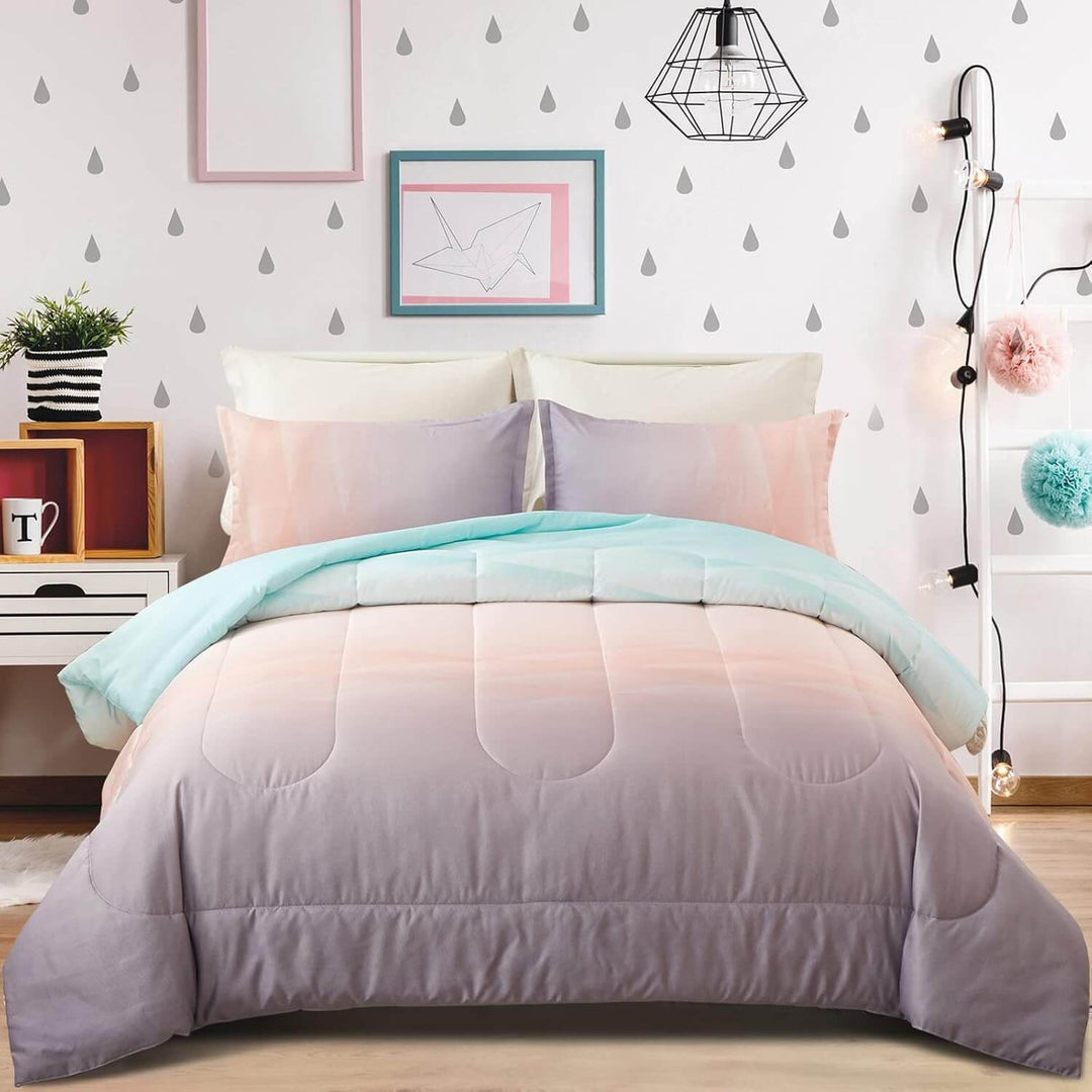 _label_, DSZ Product, feed-cond-new, feed-sl-free shipping, free-shippingGirls Comforter Set, King Size, Ombre Blue Pink Rainbow 3 - Piece Bedding Collection - Premium Home & Garden > Bedding > Quilts & Duvets from Styleforhome ! Shop Online Buy Now at S & D's Value Store Family Business Best Customer Service_label_, DSZ Product, feed-cond-new, feed-sl-free shipping, free-shipping