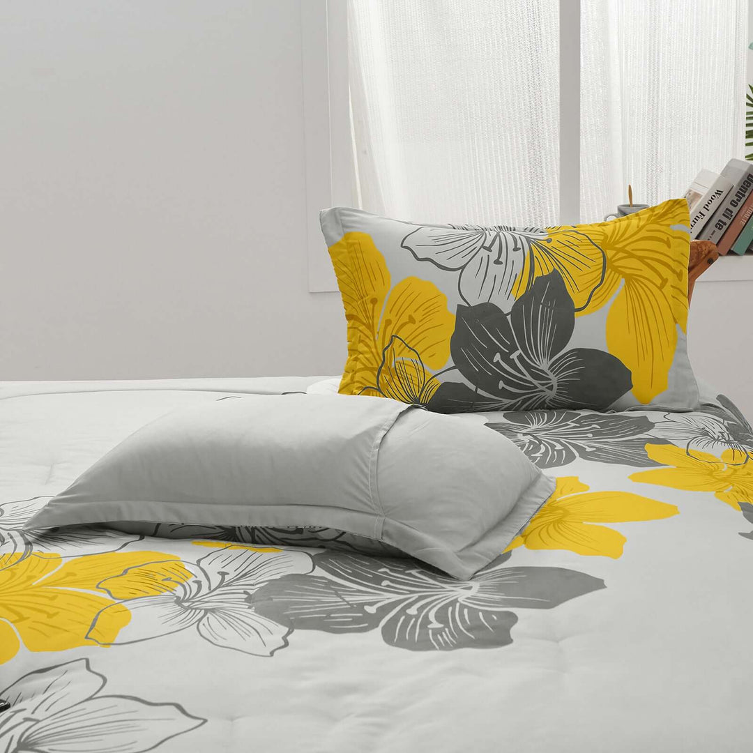 _label_, DSZ Product, feed-cond-new, feed-sl-free shipping, free-shippingFloral Comforter Set, King Size, Yellow Floral 3 - Piece Bedding, Lightweight Microfiber - Premium Home & Garden > Bedding > Quilts & Duvets from Styleforhome ! Shop Online Buy Now at S & D's Value Store Family Business Best Customer Service_label_, DSZ Product, feed-cond-new, feed-sl-free shipping, free-shipping