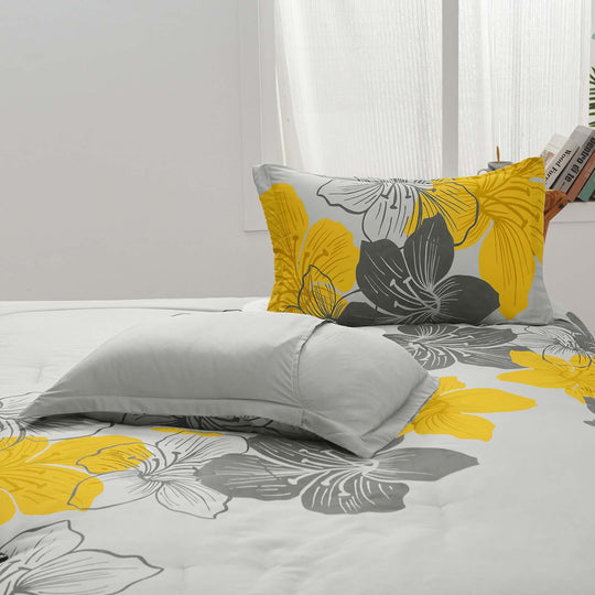 _label_, DSZ Product, feed-cond-new, feed-sl-free shipping, free-shippingFloral Comforter Set, King Size, Yellow Floral 3 - Piece Bedding, Lightweight Microfiber - Premium Home & Garden > Bedding > Quilts & Duvets from Styleforhome ! Shop Online Buy Now at S & D's Value Store Family Business Best Customer Service_label_, DSZ Product, feed-cond-new, feed-sl-free shipping, free-shipping