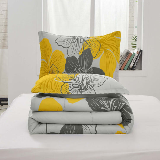 _label_, DSZ Product, feed-cond-new, feed-sl-free shipping, free-shippingFloral Comforter Set, King Size, Yellow Floral 3 - Piece Bedding, Lightweight Microfiber - Premium Home & Garden > Bedding > Quilts & Duvets from Styleforhome ! Shop Online Buy Now at S & D's Value Store Family Business Best Customer Service_label_, DSZ Product, feed-cond-new, feed-sl-free shipping, free-shipping