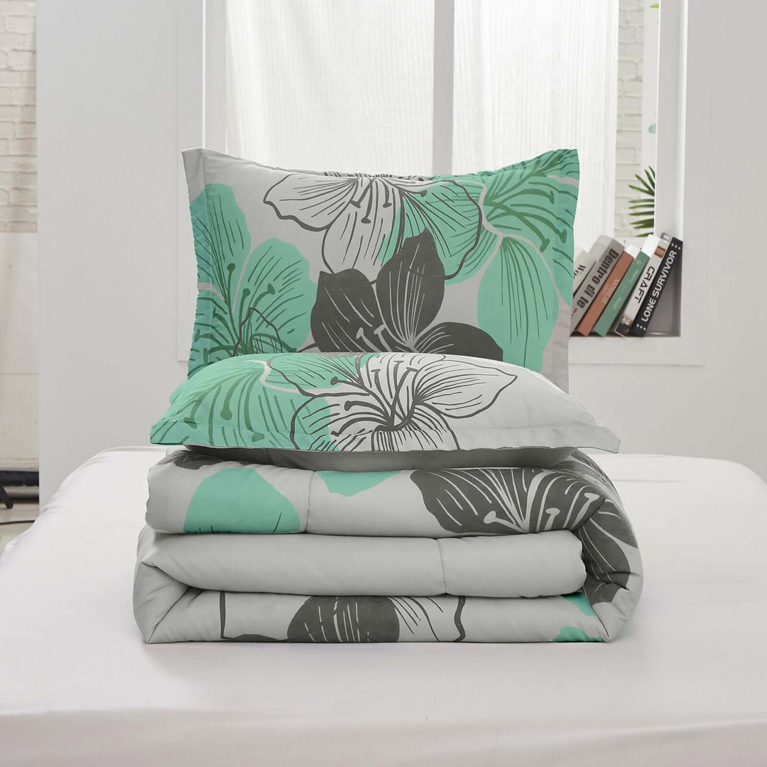 _label_, DSZ Product, feed-cond-new, feed-sl-free shipping, free-shippingFloral Comforter Set, King Size, Green Floral 3 - Piece Bedding, Lightweight Microfiber - Premium Home & Garden > Bedding > Quilts & Duvets from Styleforhome ! Shop Online Buy Now at S & D's Value Store Family Business Best Customer Service_label_, DSZ Product, feed-cond-new, feed-sl-free shipping, free-shipping