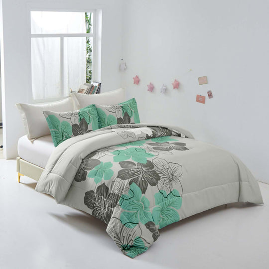 _label_, DSZ Product, feed-cond-new, feed-sl-free shipping, free-shippingFloral Comforter Set, King Size, Green Floral 3 - Piece Bedding, Lightweight Microfiber - Premium Home & Garden > Bedding > Quilts & Duvets from Styleforhome ! Shop Online Buy Now at S & D's Value Store Family Business Best Customer Service_label_, DSZ Product, feed-cond-new, feed-sl-free shipping, free-shipping