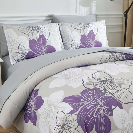 _label_, DSZ Product, feed-cond-new, feed-sl-free shipping, free-shippingFloral Comforter Set, King Size, Purple Floral 3 - Piece Bedding, Lightweight Microfiber - Premium Home & Garden > Bedding > Quilts & Duvets from Styleforhome ! Shop Online Buy Now at S & D's Value Store Family Business Best Customer Service_label_, DSZ Product, feed-cond-new, feed-sl-free shipping, free-shipping