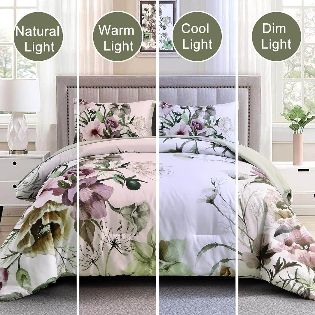 _label_, DSZ Product, feed-cond-new, feed-sl-free shipping, free-shippingFloral Comforter Set, King Size, Green Floral 3 - Piece Bedding, Soft Microfiber For All Seasons - Premium Home & Garden > Bedding > Quilts & Duvets from Styleforhome ! Shop Online Buy Now at S & D's Value Store Family Business Best Customer Service_label_, DSZ Product, feed-cond-new, feed-sl-free shipping, free-shipping