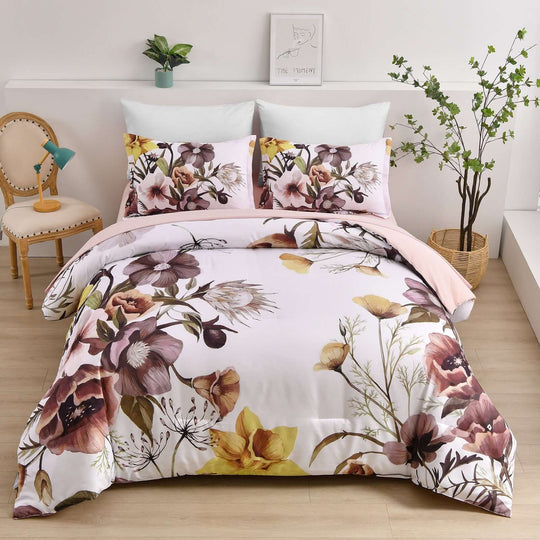 _label_, DSZ Product, feed-cond-new, feed-sl-free shipping, free-shippingFloral Comforter Set, King Size, Blush Floral 3 - Piece Bedding, Soft Microfiber For All Seasons - Premium Home & Garden > Bedding > Quilts & Duvets from Styleforhome ! Shop Online Buy Now at S & D's Value Store Family Business Best Customer Service_label_, DSZ Product, feed-cond-new, feed-sl-free shipping, free-shipping