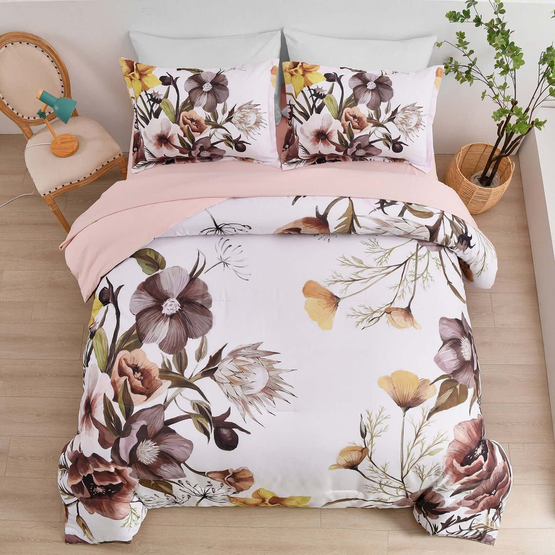 _label_, DSZ Product, feed-cond-new, feed-sl-free shipping, free-shippingFloral Comforter Set, King Size, Blush Floral 3 - Piece Bedding, Soft Microfiber For All Seasons - Premium Home & Garden > Bedding > Quilts & Duvets from Styleforhome ! Shop Online Buy Now at S & D's Value Store Family Business Best Customer Service_label_, DSZ Product, feed-cond-new, feed-sl-free shipping, free-shipping