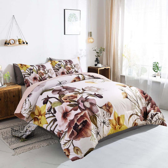 _label_, DSZ Product, feed-cond-new, feed-sl-free shipping, free-shippingFloral Comforter Set, King Size, Blush Floral 3 - Piece Bedding, Soft Microfiber For All Seasons - Premium Home & Garden > Bedding > Quilts & Duvets from Styleforhome ! Shop Online Buy Now at S & D's Value Store Family Business Best Customer Service_label_, DSZ Product, feed-cond-new, feed-sl-free shipping, free-shipping