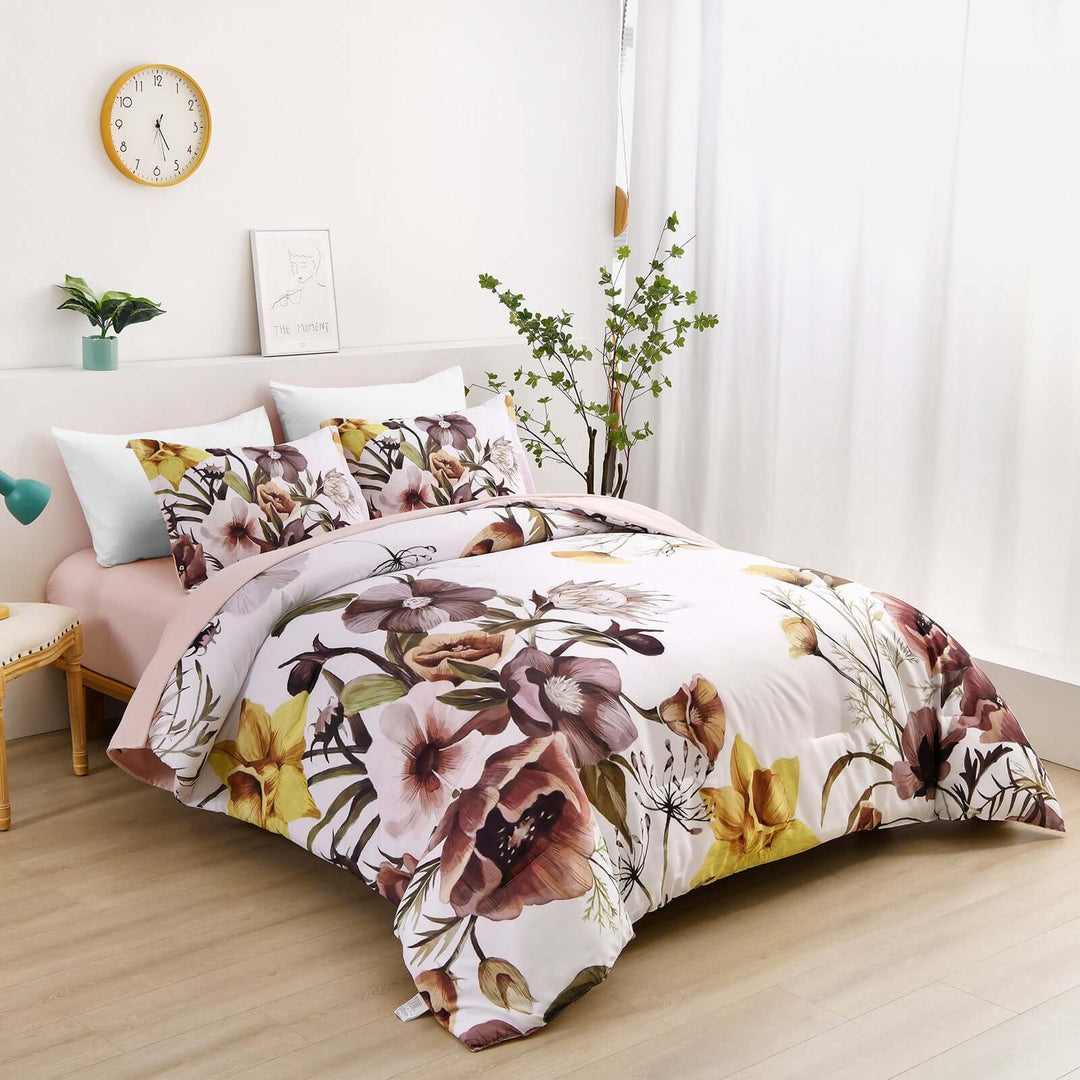 _label_, DSZ Product, feed-cond-new, feed-sl-free shipping, free-shippingFloral Comforter Set, King Size, Blush Floral 3 - Piece Bedding, Soft Microfiber For All Seasons - Premium Home & Garden > Bedding > Quilts & Duvets from Styleforhome ! Shop Online Buy Now at S & D's Value Store Family Business Best Customer Service_label_, DSZ Product, feed-cond-new, feed-sl-free shipping, free-shipping