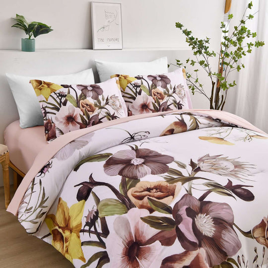 _label_, DSZ Product, feed-cond-new, feed-sl-free shipping, free-shippingFloral Comforter Set, King Size, Blush Floral 3 - Piece Bedding, Soft Microfiber For All Seasons - Premium Home & Garden > Bedding > Quilts & Duvets from Styleforhome ! Shop Online Buy Now at S & D's Value Store Family Business Best Customer Service_label_, DSZ Product, feed-cond-new, feed-sl-free shipping, free-shipping