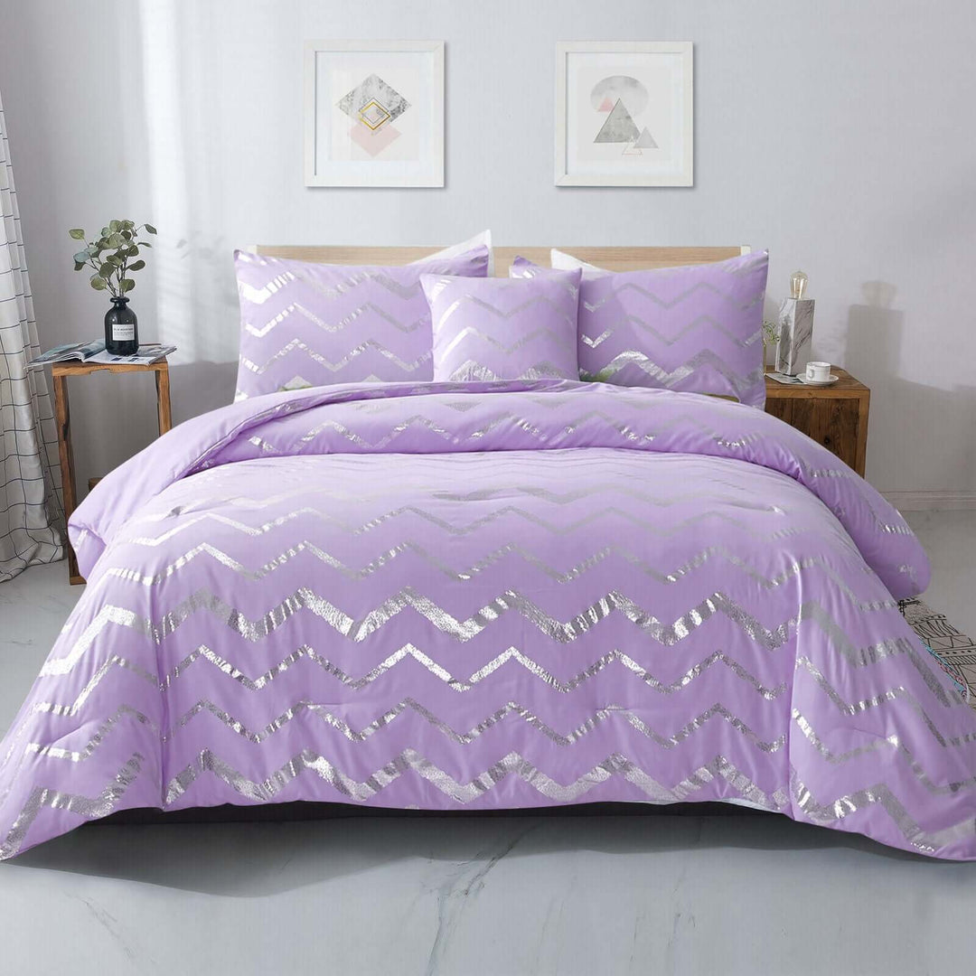 _label_, DSZ Product, feed-cond-new, feed-sl-free shipping, free-shippingSoft Purple Comforter Set, King Size, Cozy 3 - Piece Bedding With Pillowcases - Premium Home & Garden > Bedding > Quilts & Duvets from Styleforhome ! Shop Online Buy Now at S & D's Value Store Family Business Best Customer Service_label_, DSZ Product, feed-cond-new, feed-sl-free shipping, free-shipping