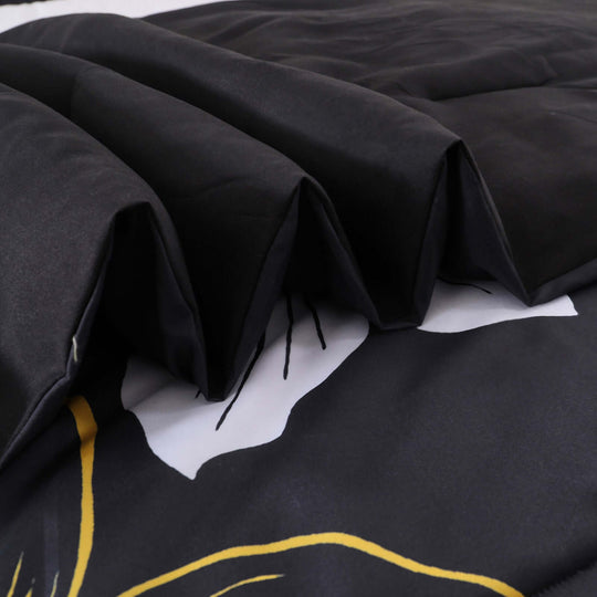 _label_, DSZ Product, feed-cond-new, feed-sl-free shipping, free-shippingKing Comforter Set, Black/Gold Floral 3 - Piece Bedding, Soft Microfiber For All Seasons - Premium Home & Garden > Bedding > Quilts & Duvets from Styleforhome ! Shop Online Buy Now at S & D's Value Store Family Business Best Customer Service_label_, DSZ Product, feed-cond-new, feed-sl-free shipping, free-shipping