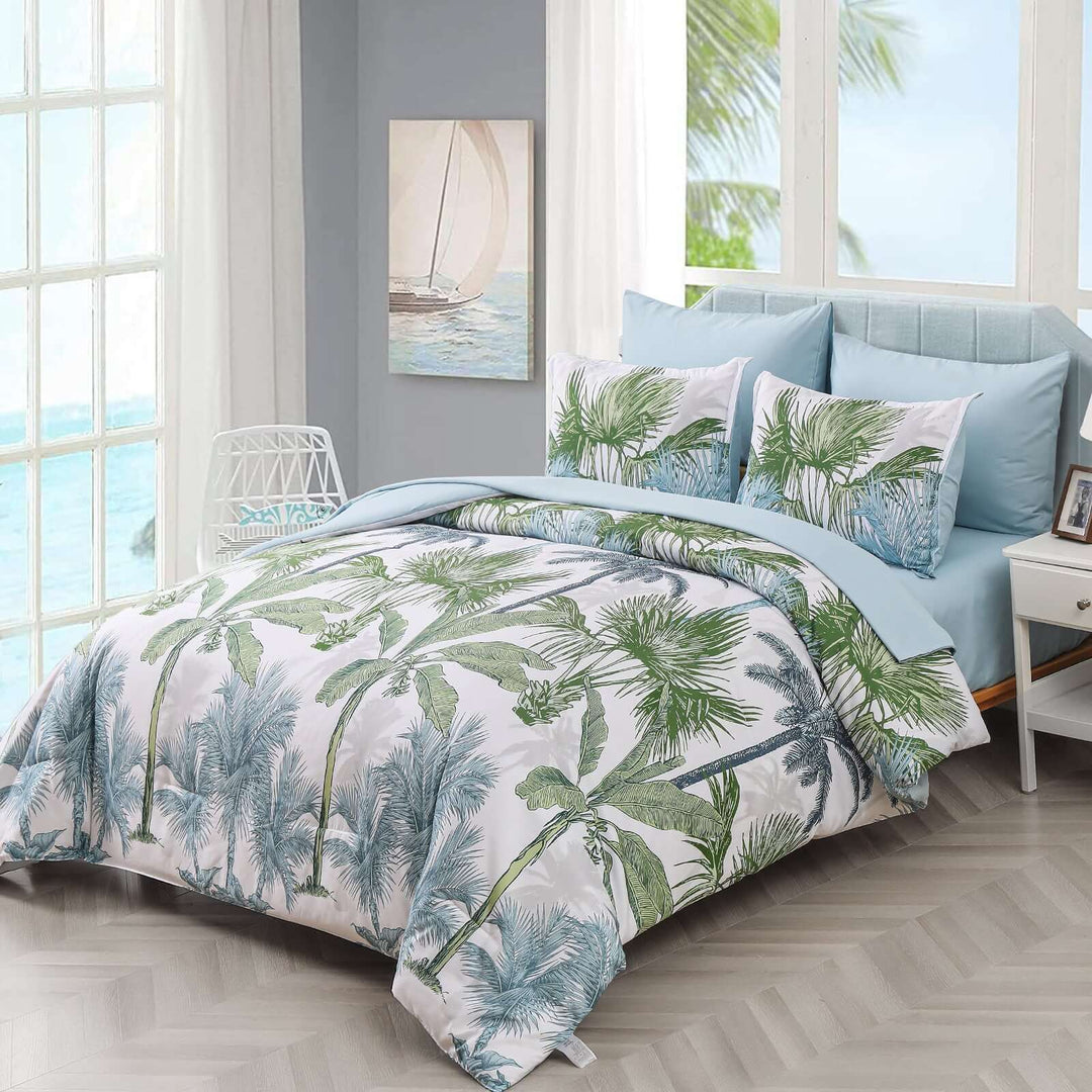 _label_, DSZ Product, feed-cond-new, feed-sl-free shipping, free-shipping, newSoft Floral Leaf Comforter Set, King Size, Deluxe Quilted Bedding With Pillowcases - Premium Home & Garden > Bedding > Quilts & Duvets from Styleforhome ! Shop Online Buy Now at S & D's Value Store Family Business Best Customer Service_label_, DSZ Product, feed-cond-new, feed-sl-free shipping, free-shipping, new