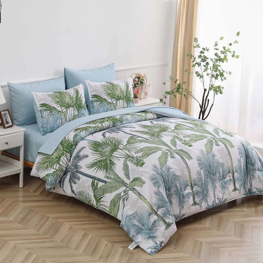 _label_, DSZ Product, feed-cond-new, feed-sl-free shipping, free-shipping, newSoft Floral Leaf Comforter Set, King Size, Deluxe Quilted Bedding With Pillowcases - Premium Home & Garden > Bedding > Quilts & Duvets from Styleforhome ! Shop Online Buy Now at S & D's Value Store Family Business Best Customer Service_label_, DSZ Product, feed-cond-new, feed-sl-free shipping, free-shipping, new