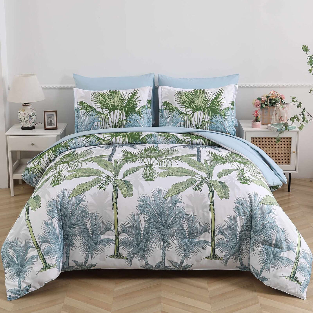 _label_, DSZ Product, feed-cond-new, feed-sl-free shipping, free-shipping, newSoft Floral Leaf Comforter Set, King Size, Deluxe Quilted Bedding With Pillowcases - Premium Home & Garden > Bedding > Quilts & Duvets from Styleforhome ! Shop Online Buy Now at S & D's Value Store Family Business Best Customer Service_label_, DSZ Product, feed-cond-new, feed-sl-free shipping, free-shipping, new