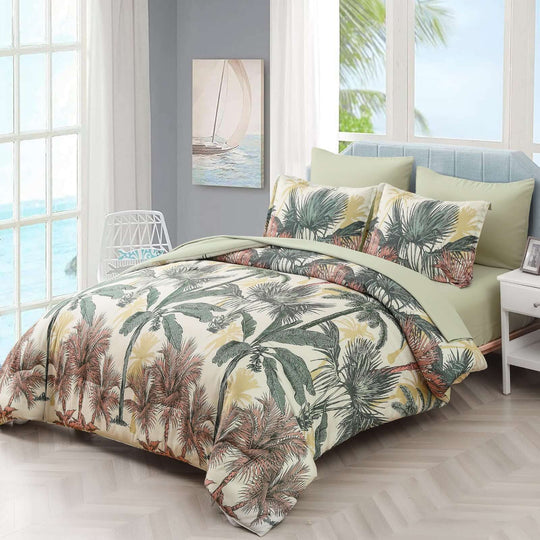 _label_, DSZ Product, feed-cond-new, feed-sl-free shipping, free-shipping, newSoft Floral Leaf Comforter Set, King Size, Warm Quilted Bedding With Pillowcases - Premium Home & Garden > Bedding > Quilts & Duvets from Styleforhome ! Shop Online Buy Now at S & D's Value Store Family Business Best Customer Service_label_, DSZ Product, feed-cond-new, feed-sl-free shipping, free-shipping, new