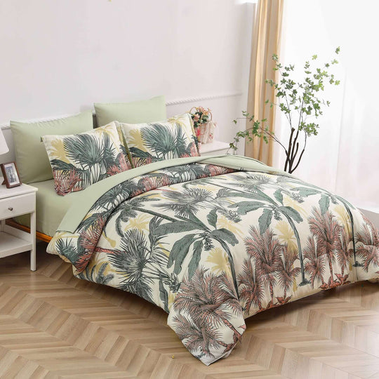 _label_, DSZ Product, feed-cond-new, feed-sl-free shipping, free-shipping, newSoft Floral Leaf Comforter Set, King Size, Warm Quilted Bedding With Pillowcases - Premium Home & Garden > Bedding > Quilts & Duvets from Styleforhome ! Shop Online Buy Now at S & D's Value Store Family Business Best Customer Service_label_, DSZ Product, feed-cond-new, feed-sl-free shipping, free-shipping, new