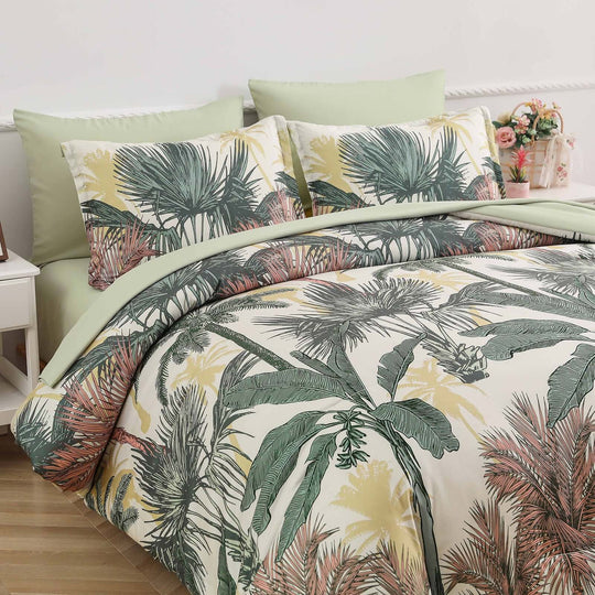 _label_, DSZ Product, feed-cond-new, feed-sl-free shipping, free-shipping, newSoft Floral Leaf Comforter Set, King Size, Warm Quilted Bedding With Pillowcases - Premium Home & Garden > Bedding > Quilts & Duvets from Styleforhome ! Shop Online Buy Now at S & D's Value Store Family Business Best Customer Service_label_, DSZ Product, feed-cond-new, feed-sl-free shipping, free-shipping, new