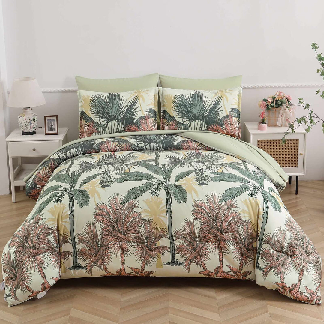 _label_, DSZ Product, feed-cond-new, feed-sl-free shipping, free-shipping, newSoft Floral Leaf Comforter Set, King Size, Warm Quilted Bedding With Pillowcases - Premium Home & Garden > Bedding > Quilts & Duvets from Styleforhome ! Shop Online Buy Now at S & D's Value Store Family Business Best Customer Service_label_, DSZ Product, feed-cond-new, feed-sl-free shipping, free-shipping, new