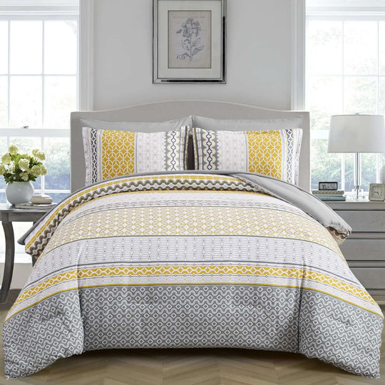 _label_, DSZ Product, feed-cond-new, feed-sl-free shipping, free-shipping, newFloral Stripes Comforter Set, King Size, Deluxe 3 - Piece Bedding With Pillowcases - Premium Home & Garden > Bedding > Quilts & Duvets from Styleforhome ! Shop Online Buy Now at S & D's Value Store Family Business Best Customer Service_label_, DSZ Product, feed-cond-new, feed-sl-free shipping, free-shipping, new