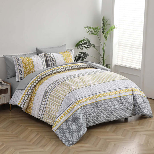 _label_, DSZ Product, feed-cond-new, feed-sl-free shipping, free-shipping, newFloral Stripes Comforter Set, King Size, Deluxe 3 - Piece Bedding With Pillowcases - Premium Home & Garden > Bedding > Quilts & Duvets from Styleforhome ! Shop Online Buy Now at S & D's Value Store Family Business Best Customer Service_label_, DSZ Product, feed-cond-new, feed-sl-free shipping, free-shipping, new