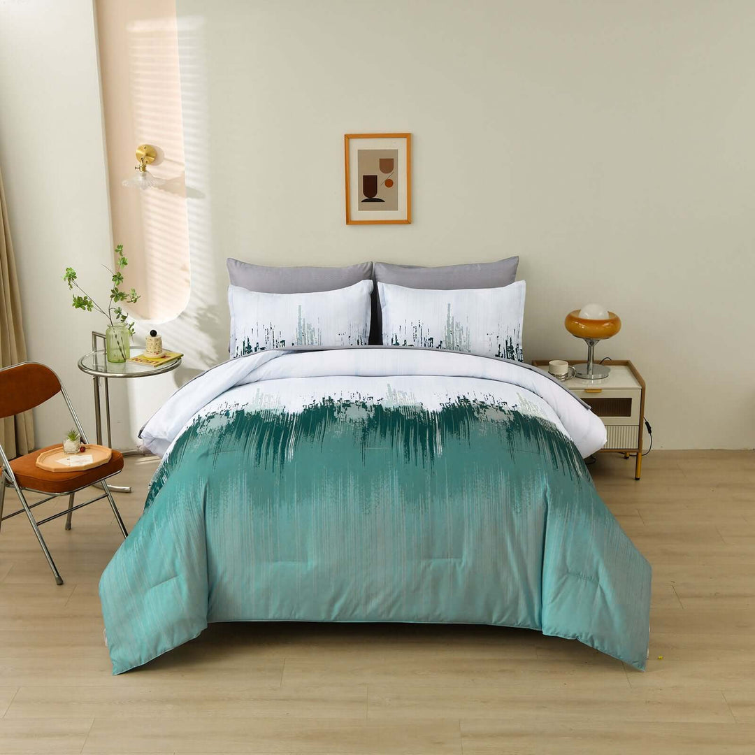 _label_, DSZ Product, feed-cond-new, feed-sl-free shipping, free-shipping, newFloral Stripes Comforter Set, King Size, Plush 3 - Piece Bedding With Pillowcases - Premium Home & Garden > Bedding > Quilts & Duvets from Styleforhome ! Shop Online Buy Now at S & D's Value Store Family Business Best Customer Service_label_, DSZ Product, feed-cond-new, feed-sl-free shipping, free-shipping, new