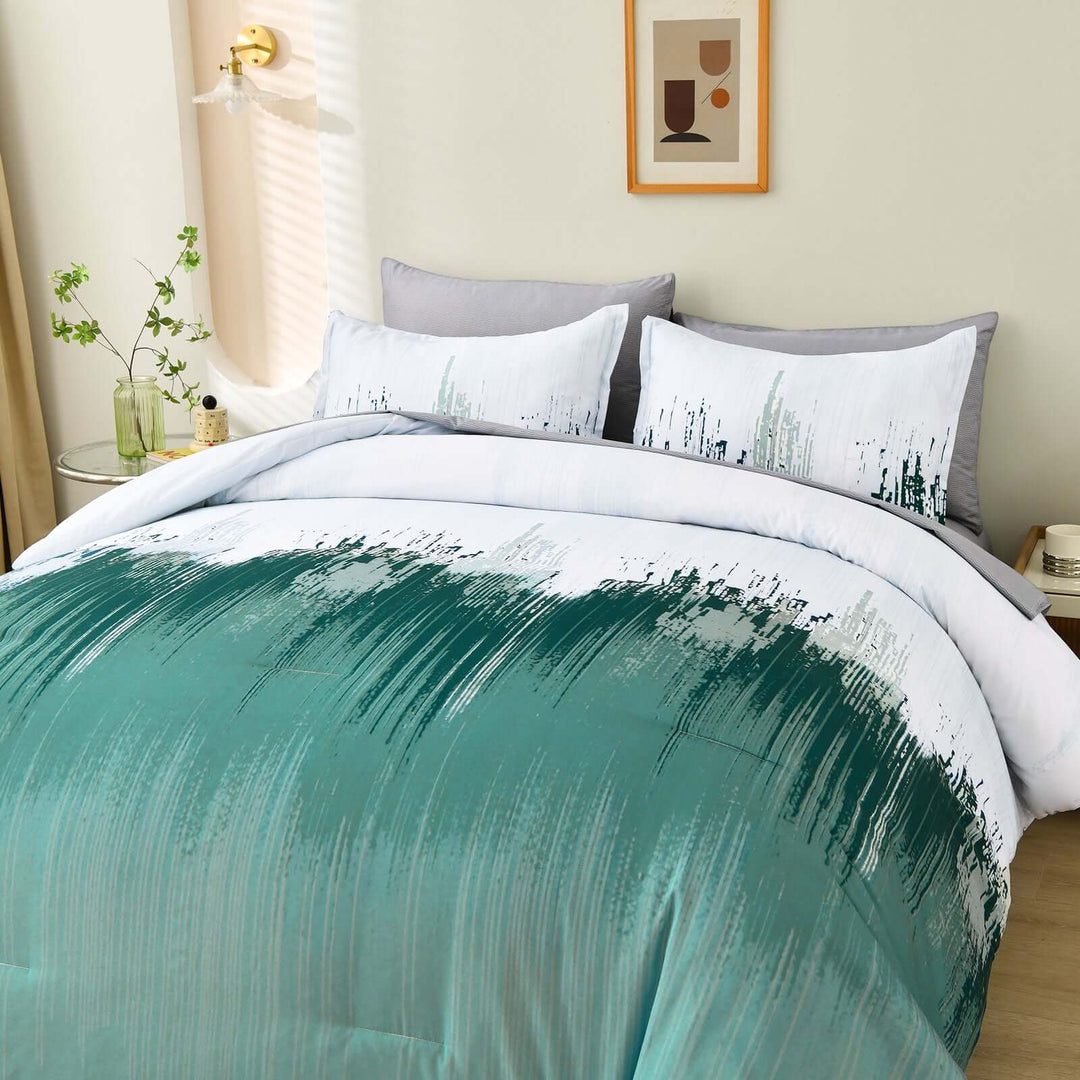 _label_, DSZ Product, feed-cond-new, feed-sl-free shipping, free-shipping, newFloral Stripes Comforter Set, King Size, Plush 3 - Piece Bedding With Pillowcases - Premium Home & Garden > Bedding > Quilts & Duvets from Styleforhome ! Shop Online Buy Now at S & D's Value Store Family Business Best Customer Service_label_, DSZ Product, feed-cond-new, feed-sl-free shipping, free-shipping, new