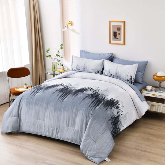 _label_, DSZ Product, feed-cond-new, feed-sl-free shipping, free-shipping, newFloral Stripes Comforter Set, King Size, Warm 3 - Piece Bedding With Pillowcases - Premium Home & Garden > Bedding > Quilts & Duvets from Styleforhome ! Shop Online Buy Now at S & D's Value Store Family Business Best Customer Service_label_, DSZ Product, feed-cond-new, feed-sl-free shipping, free-shipping, new