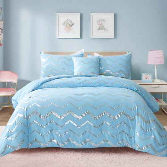 _label_, DSZ Product, feed-cond-new, feed-sl-free shipping, free-shipping, newMetallic Print Comforter Set, King Size, Chic 3 - Piece Bedding With Pillowcases - Premium Home & Garden > Bedding > Quilts & Duvets from Styleforhome ! Shop Online Buy Now at S & D's Value Store Family Business Best Customer Service_label_, DSZ Product, feed-cond-new, feed-sl-free shipping, free-shipping, new