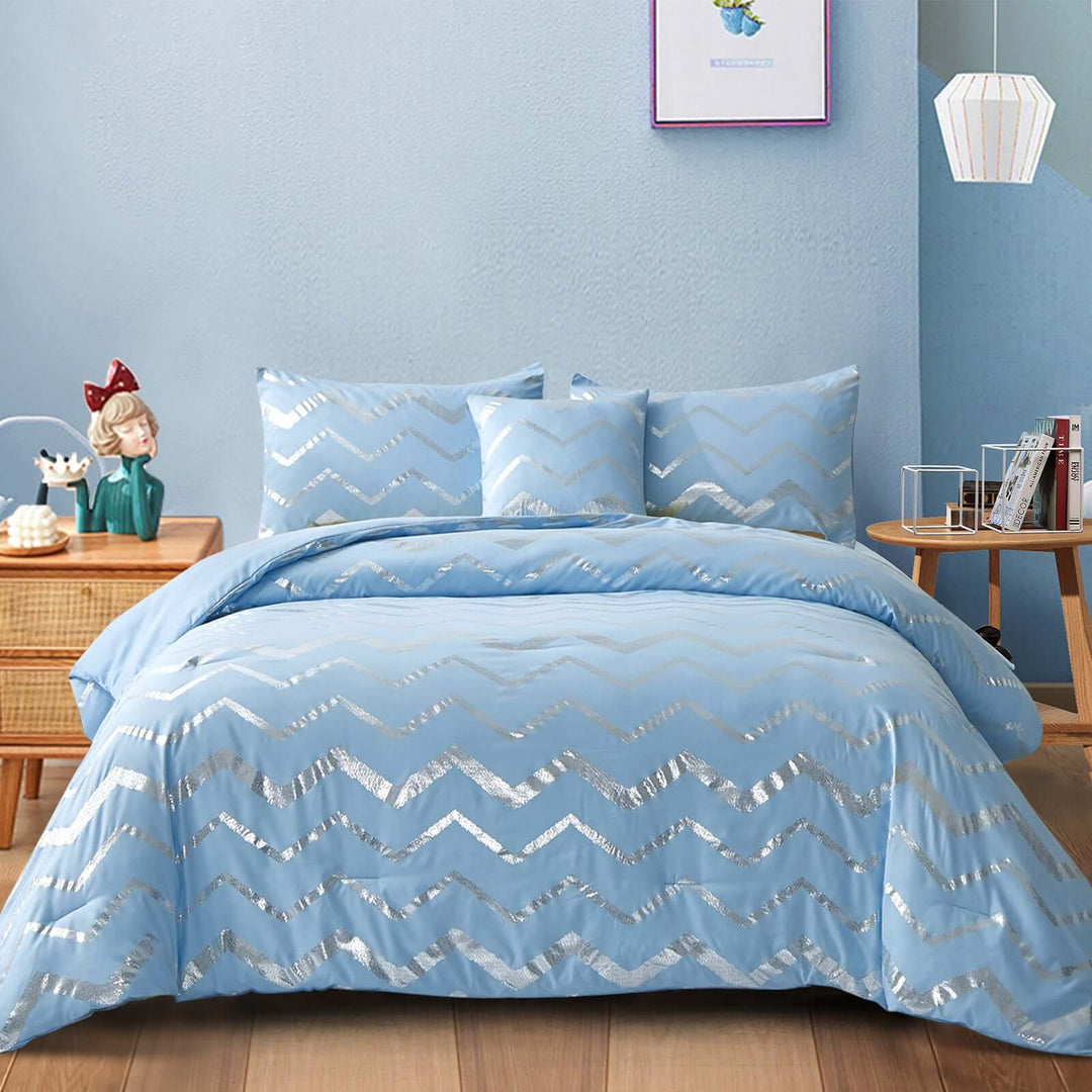 _label_, DSZ Product, feed-cond-new, feed-sl-free shipping, free-shipping, newMetallic Print Comforter Set, King Size, Chic 3 - Piece Bedding With Pillowcases - Premium Home & Garden > Bedding > Quilts & Duvets from Styleforhome ! Shop Online Buy Now at S & D's Value Store Family Business Best Customer Service_label_, DSZ Product, feed-cond-new, feed-sl-free shipping, free-shipping, new