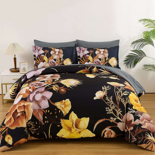 _label_, DSZ Product, feed-cond-new, feed-sl-free shipping, free-shipping, newSoft Floral Leaf Comforter Set, King Size, Quilted Bedding With Pillowcases - Premium Home & Garden > Bedding > Quilts & Duvets from Styleforhome ! Shop Online Buy Now at S & D's Value Store Family Business Best Customer Service_label_, DSZ Product, feed-cond-new, feed-sl-free shipping, free-shipping, new