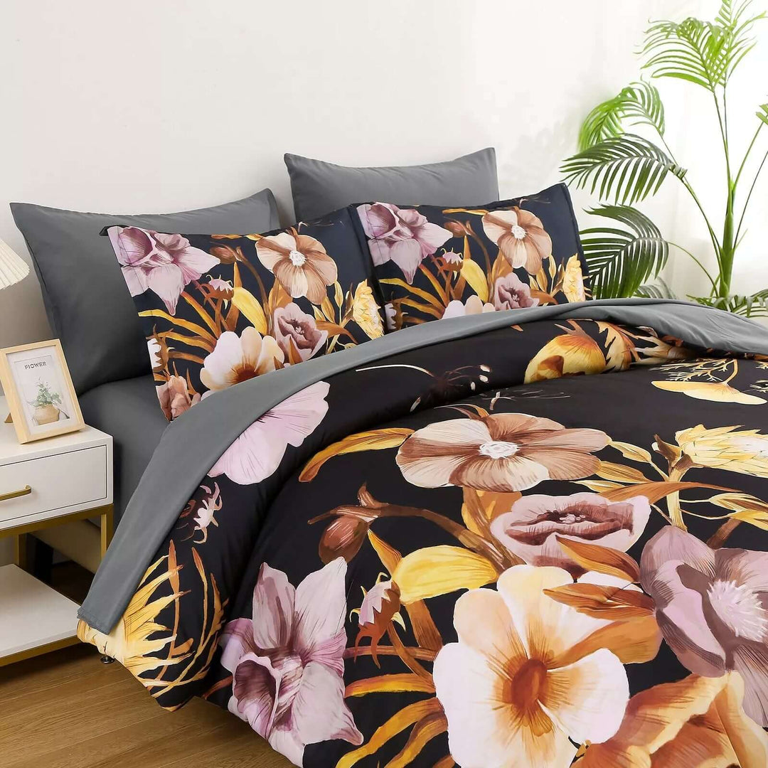 _label_, DSZ Product, feed-cond-new, feed-sl-free shipping, free-shipping, newSoft Floral Leaf Comforter Set, King Size, Quilted Bedding With Pillowcases - Premium Home & Garden > Bedding > Quilts & Duvets from Styleforhome ! Shop Online Buy Now at S & D's Value Store Family Business Best Customer Service_label_, DSZ Product, feed-cond-new, feed-sl-free shipping, free-shipping, new