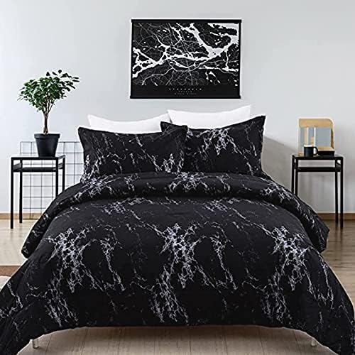 _label_, DSZ Product, feed-cond-new, feed-sl-free shipping, free-shipping, newQueen Black Marble Comforter Set, Bedding For All Seasons, 3 - Piece Set - Premium Home & Garden > Bedding > Quilts & Duvets from Styleforhome ! Shop Online Buy Now at S & D's Value Store Family Business Best Customer Service_label_, DSZ Product, feed-cond-new, feed-sl-free shipping, free-shipping, new