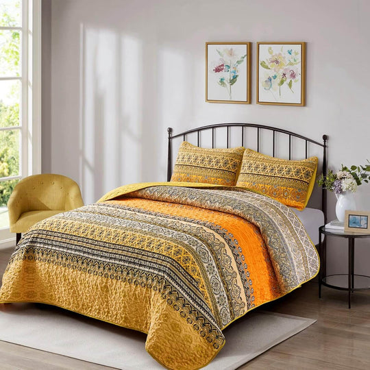 _label_, DSZ Product, feed-cond-new, feed-sl-free shipping, free-shippingLively Quilted Bedspread And Pillowcovers Set: Add Vibrancy To Your Room - Queen Size - Premium Home & Garden > Bedding > Blankets & Throws from Styleforhome ! Shop Online Buy Now at S & D's Value Store Family Business Best Customer Service_label_, DSZ Product, feed-cond-new, feed-sl-free shipping, free-shipping