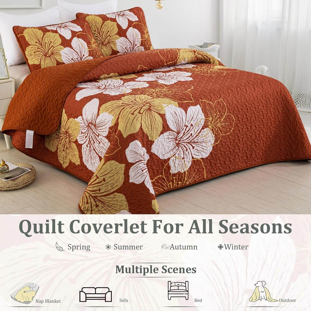 _label_, DSZ Product, feed-cond-new, feed-sl-free shipping, free-shippingToasty Quilted Bedspread And Pillowcovers Set: Perfect For Cold Nights - Queen Size - Premium Home & Garden > Bedding > Blankets & Throws from Styleforhome ! Shop Online Buy Now at S & D's Value Store Family Business Best Customer Service_label_, DSZ Product, feed-cond-new, feed-sl-free shipping, free-shipping