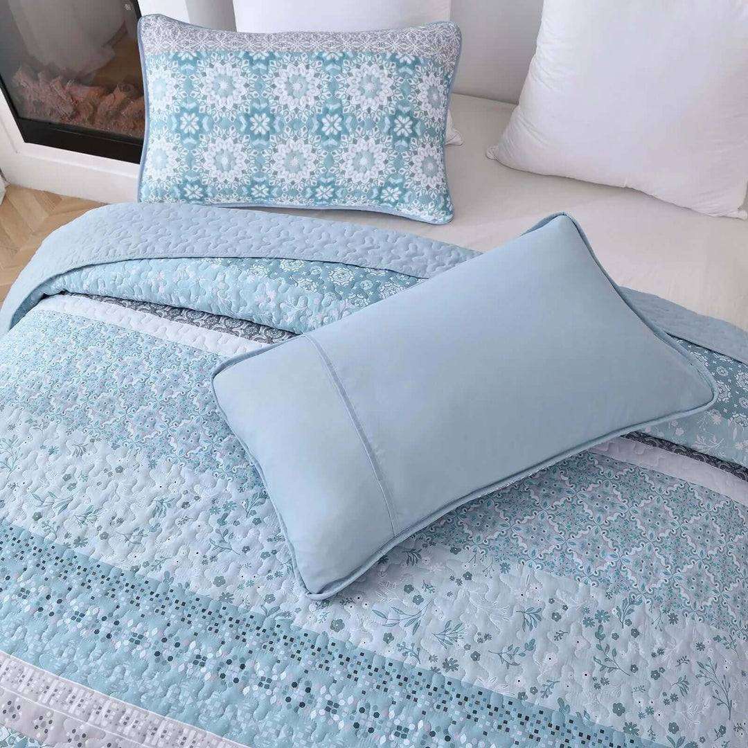 _label_, DSZ Product, feed-cond-new, feed-sl-free shipping, free-shippingPeaceful Quilted Coverlet And Pillowcovers Set: Relax And Unwind - Queen Size - Premium Home & Garden > Bedding > Blankets & Throws from Styleforhome ! Shop Online Buy Now at S & D's Value Store Family Business Best Customer Service_label_, DSZ Product, feed-cond-new, feed-sl-free shipping, free-shipping