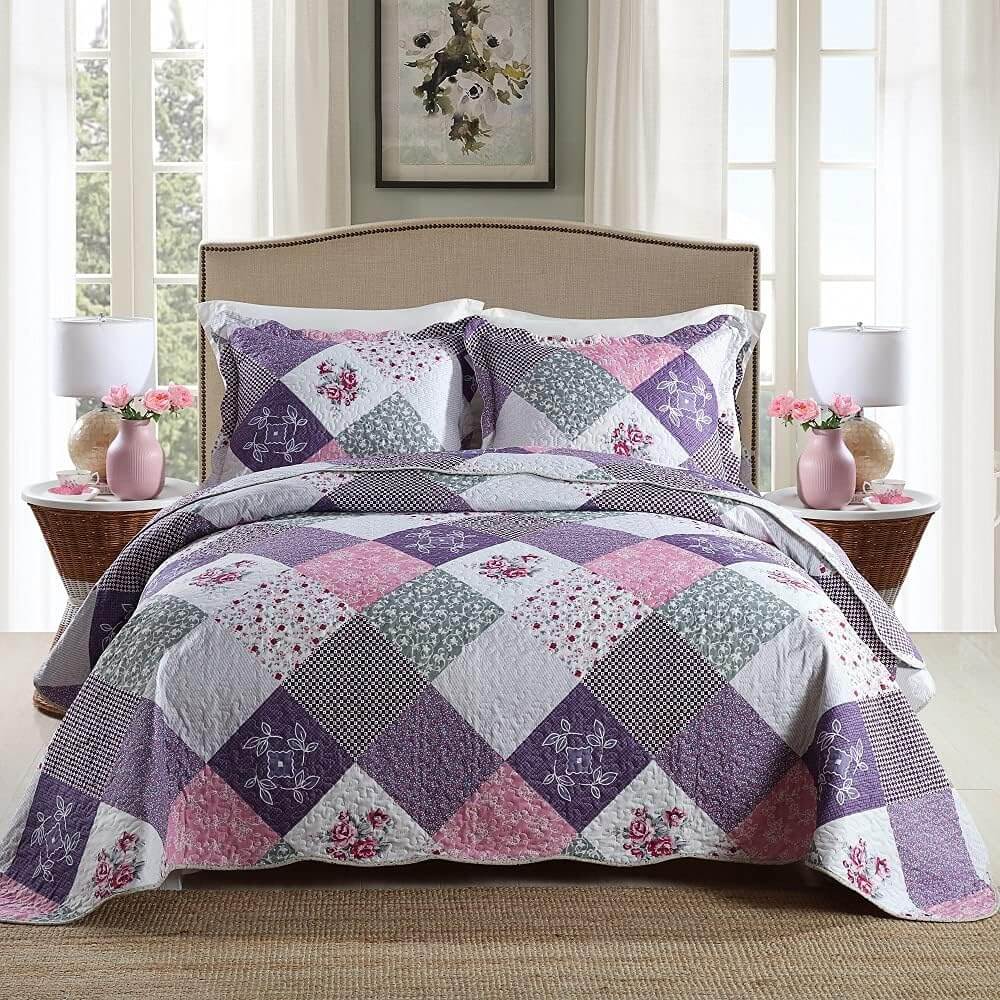 _label_, DSZ Product, feed-cond-new, feed-sl-free shipping, free-shippingQuaint Quilted Bedspread And Pillowcovers Set: Perfect For A Cozy Retreat - Queen Size - Premium Home & Garden > Bedding > Blankets & Throws from Styleforhome ! Shop Online Buy Now at S & D's Value Store Family Business Best Customer Service_label_, DSZ Product, feed-cond-new, feed-sl-free shipping, free-shipping