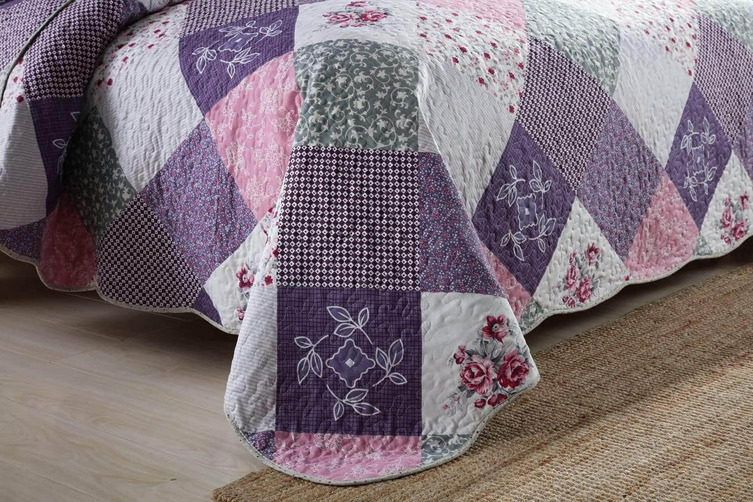 _label_, DSZ Product, feed-cond-new, feed-sl-free shipping, free-shippingQuaint Quilted Bedspread And Pillowcovers Set: Perfect For A Cozy Retreat - Queen Size - Premium Home & Garden > Bedding > Blankets & Throws from Styleforhome ! Shop Online Buy Now at S & D's Value Store Family Business Best Customer Service_label_, DSZ Product, feed-cond-new, feed-sl-free shipping, free-shipping