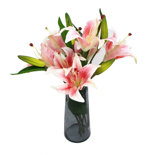 DSZ Product, feed-cond-new, feed-sl-DSZ Freight Payable, newPremium Faux Pink Lily In Glass Vase (Artificial Tiger Lily Arrangement) - Premium Home & Garden > Artificial Plants > Artifical Flowers & Plants from Designer Plants ! Shop Online Buy Now at S & D's Value Store Family Business Best Customer ServiceDSZ Product, feed-cond-new, feed-sl-DSZ Freight Payable, new