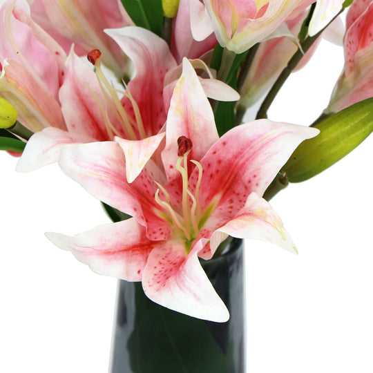 DSZ Product, feed-cond-new, feed-sl-DSZ Freight Payable, newPremium Faux Pink Lily In Glass Vase (Artificial Tiger Lily Arrangement) - Premium Home & Garden > Artificial Plants > Artifical Flowers & Plants from Designer Plants ! Shop Online Buy Now at S & D's Value Store Family Business Best Customer ServiceDSZ Product, feed-cond-new, feed-sl-DSZ Freight Payable, new