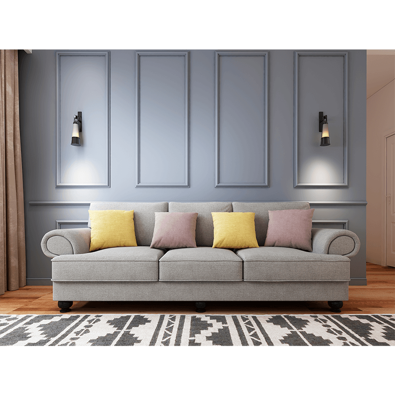 Affordable Cloud Nine 3-Seater Grey Sofa with Luxe Design and DIY Assembly in Elegant Living Room Setting