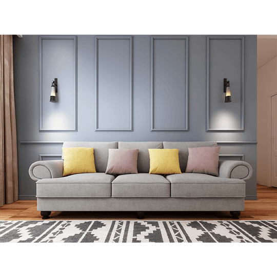 Affordable Cloud Nine 3-Seater Grey Sofa with Luxe Design and DIY Assembly in Elegant Living Room Setting