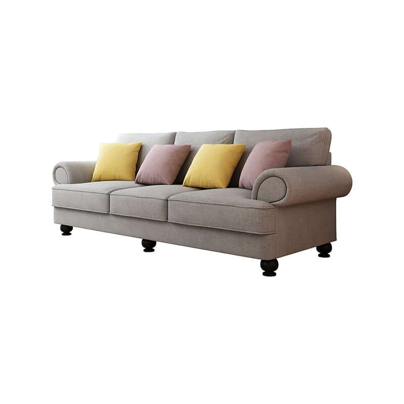 Grey 3-seater Cloud Nine sofa with colorful cushions, offering affordable luxury and quality for DIY home decor.