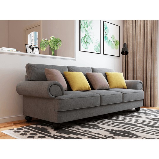 Affordable Cloud Nine 3-Seater Sofa in Slate Grey with soft cushions, perfect for DIY home decor and quality luxe comfort.