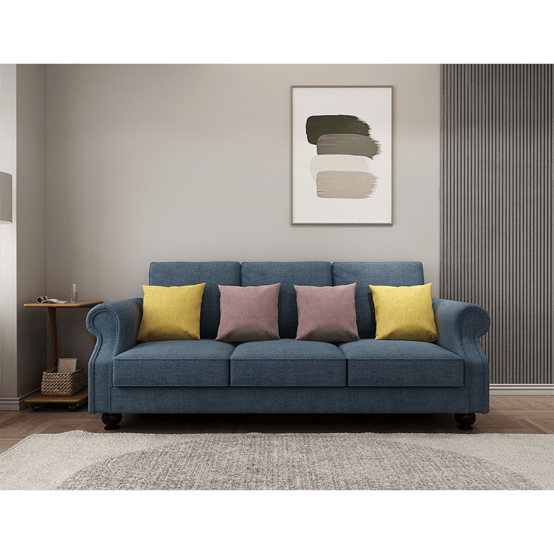 Affordable Cozy Cloud 3-Seater Sofa in luxe fabric with a sturdy wood frame, perfect for DIY home decor. Quality comfort at a cheap price.