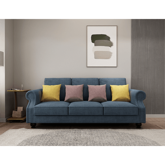 Affordable Cozy Cloud 3-Seater Sofa in luxe fabric with a sturdy wood frame, perfect for DIY home decor. Quality comfort at a cheap price.